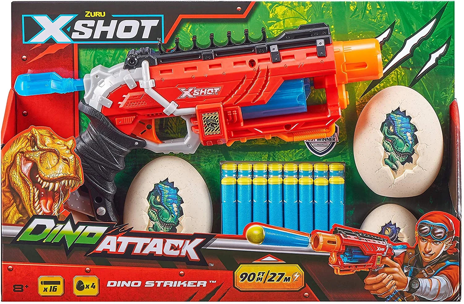 Zuru XShot Dino Attack Dino Striker Foam Dart Blaster (16 Darts, 4 Eggs) | Walmart (US)