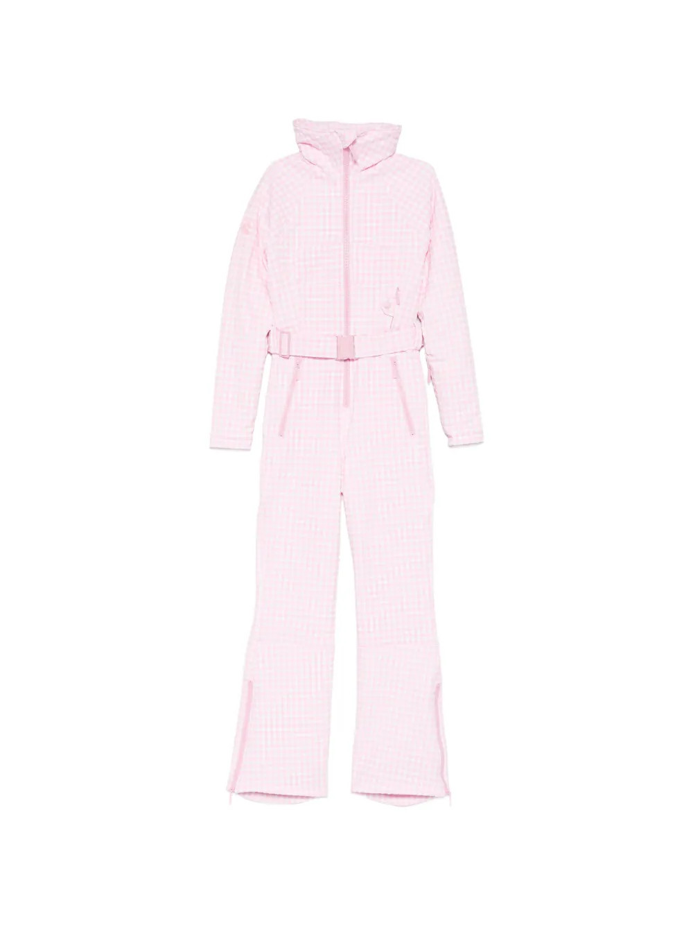 Cordova gingham-pattern belted ski suit - Pink | Farfetch Global