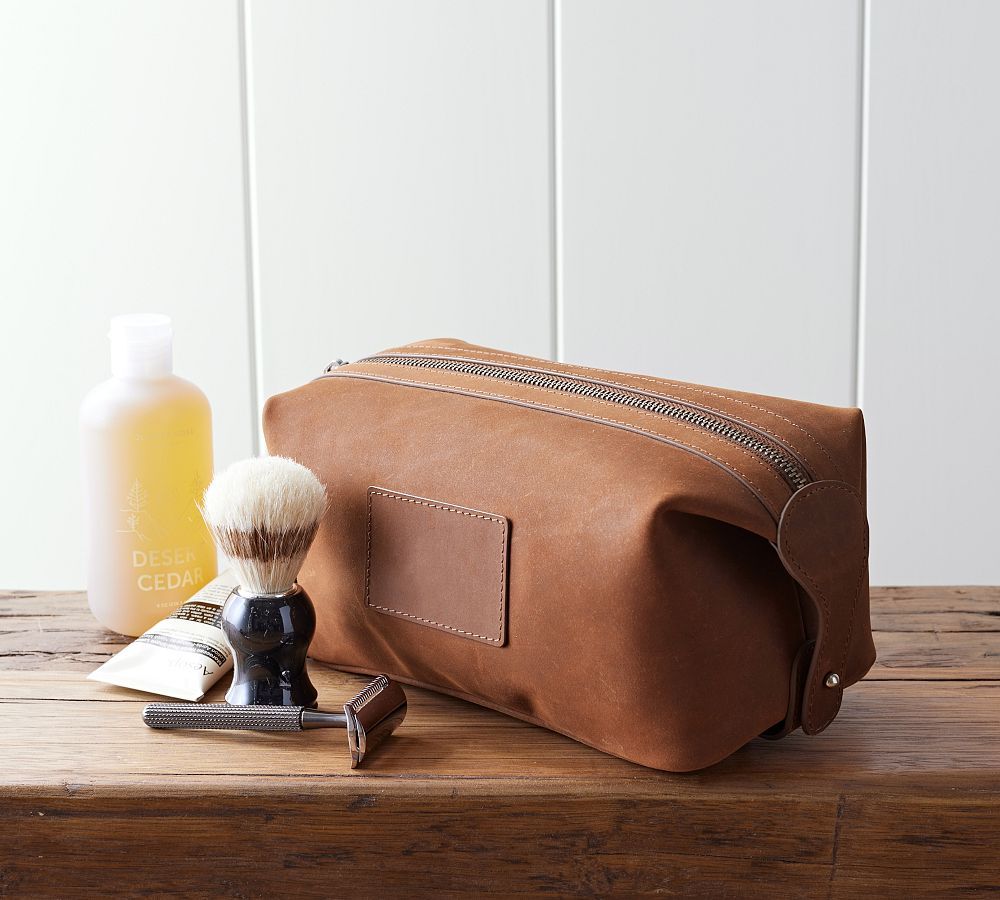 Grant Leather Toiletry Bag | Pottery Barn (US)