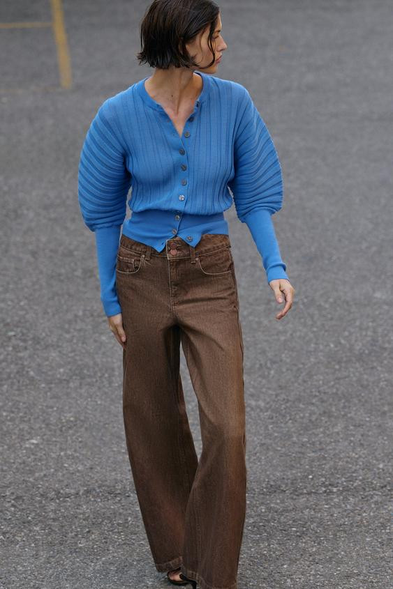 ACCORDION SLEEVE KNIT CARDIGAN | Zara UK