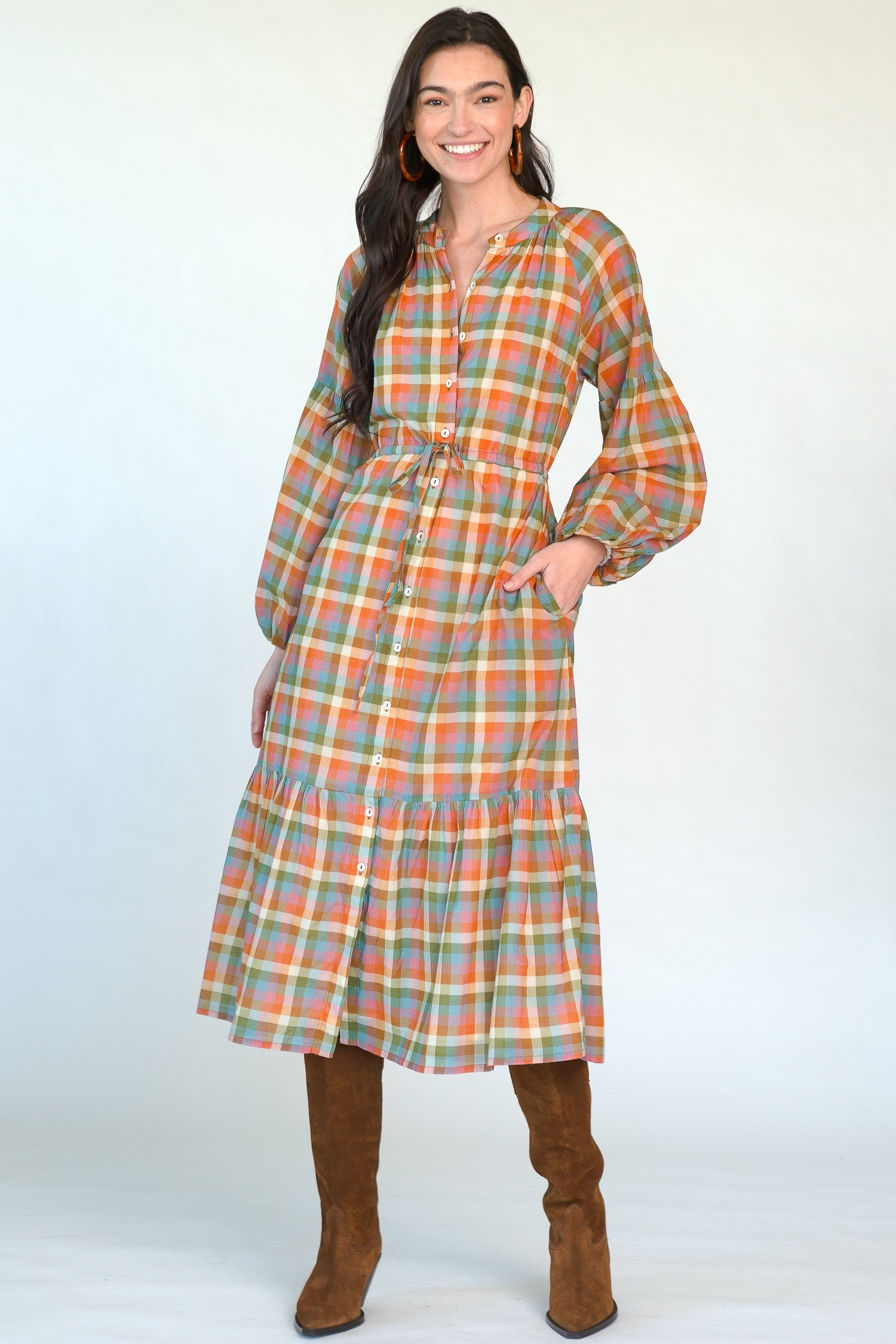 Emory Dress in Autumn Plaid | Olivia James The Label
