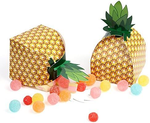 OurWarm 24pcs Pineapple Favor Boxes 3D Large Pineapple Gift Boxes Tropical Hawaiian Luau BBQ Summ... | Amazon (US)