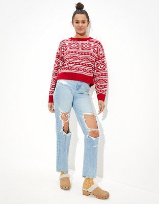 AE Fairisle Snowdrift Sweater | American Eagle Outfitters (US & CA)