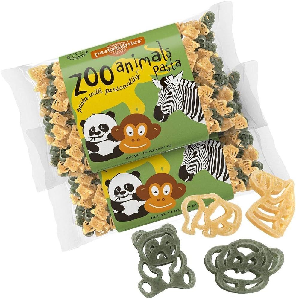 Pastabilities Zoo Animals Pasta, Fun Shaped Noodles for Kids, 14 oz (2 Pack) Non-GMO Natural Whea... | Amazon (US)