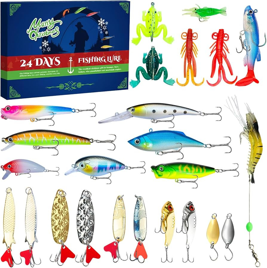 Fishing Advent Calendar 2024 Adult Men Teen Boys, Fishing Tackle Advent Calendar 2024 Fishing Lur... | Amazon (US)