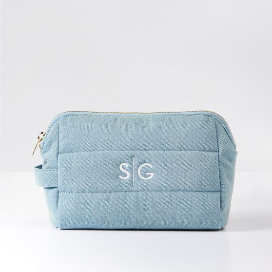 Denim Puffer Pouch | Mark and Graham