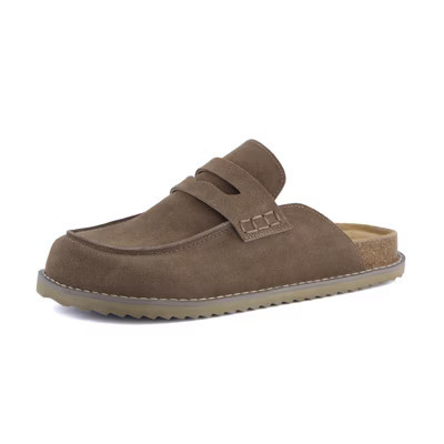 CUSHIONAIRE Zola Women’s Penny Clog Mule – Suede Slip-On with Memory Foam, Cork Footbed & Flexible Outsole, TAUPE 11 | Target