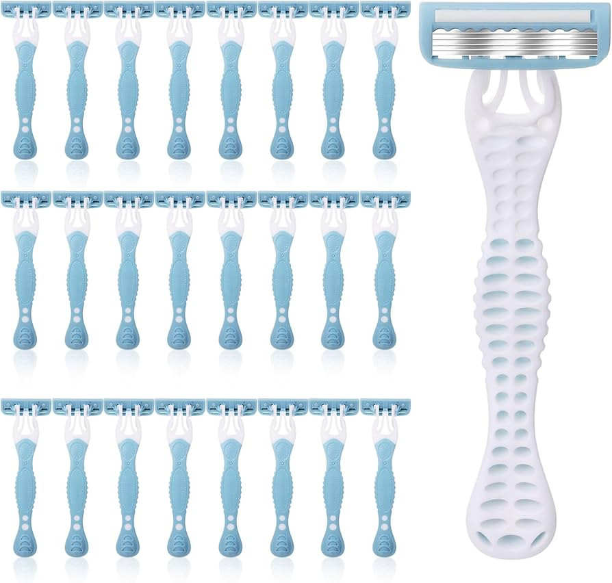 24 Pcs Women Disposable Razors Bulk 5 Blade for Sensitive Skin Individually Packaged Shaving Razo... | Amazon (US)