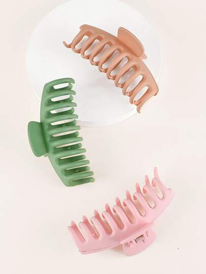 3pcs Solid Hair Claw | SHEIN
