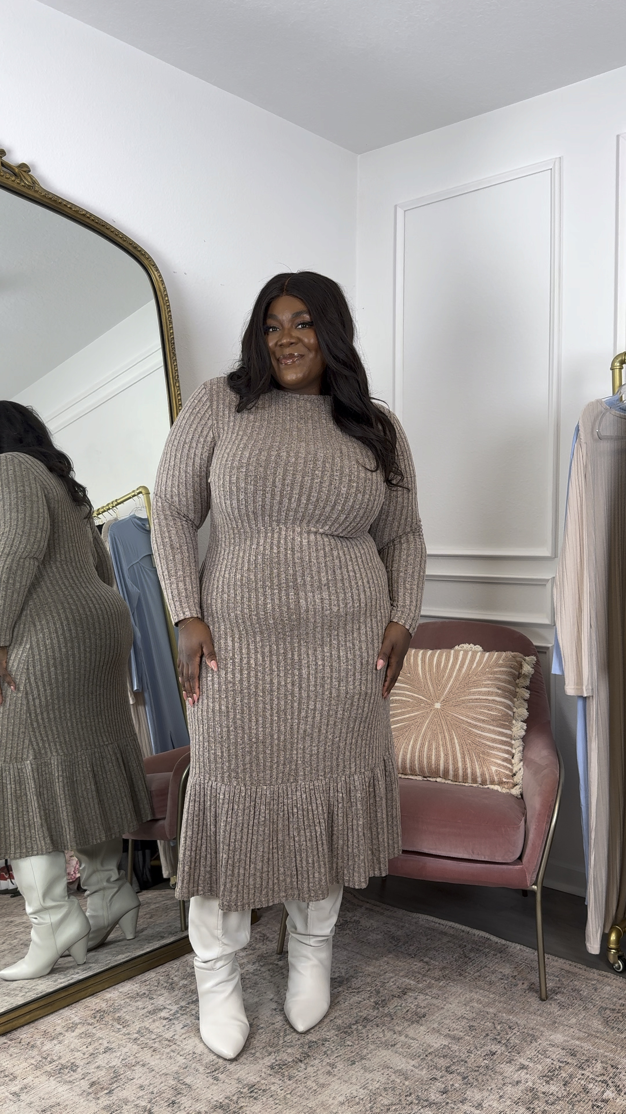 Still can’t believe this dress just saying from Walmart. It’s such great quality and I love the way it flares out at the bottom.

Wearing a 1X with shapewear 

Plus size fashion, knit dress, fall style 

#LTKSaleAlert #LTKPlusSize #LTKFindsUnder50