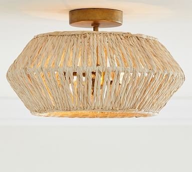Abaca Woven Flush Mount | Pottery Barn (US)