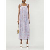 Graphic-print cotton and silk-blend dress | Selfridges