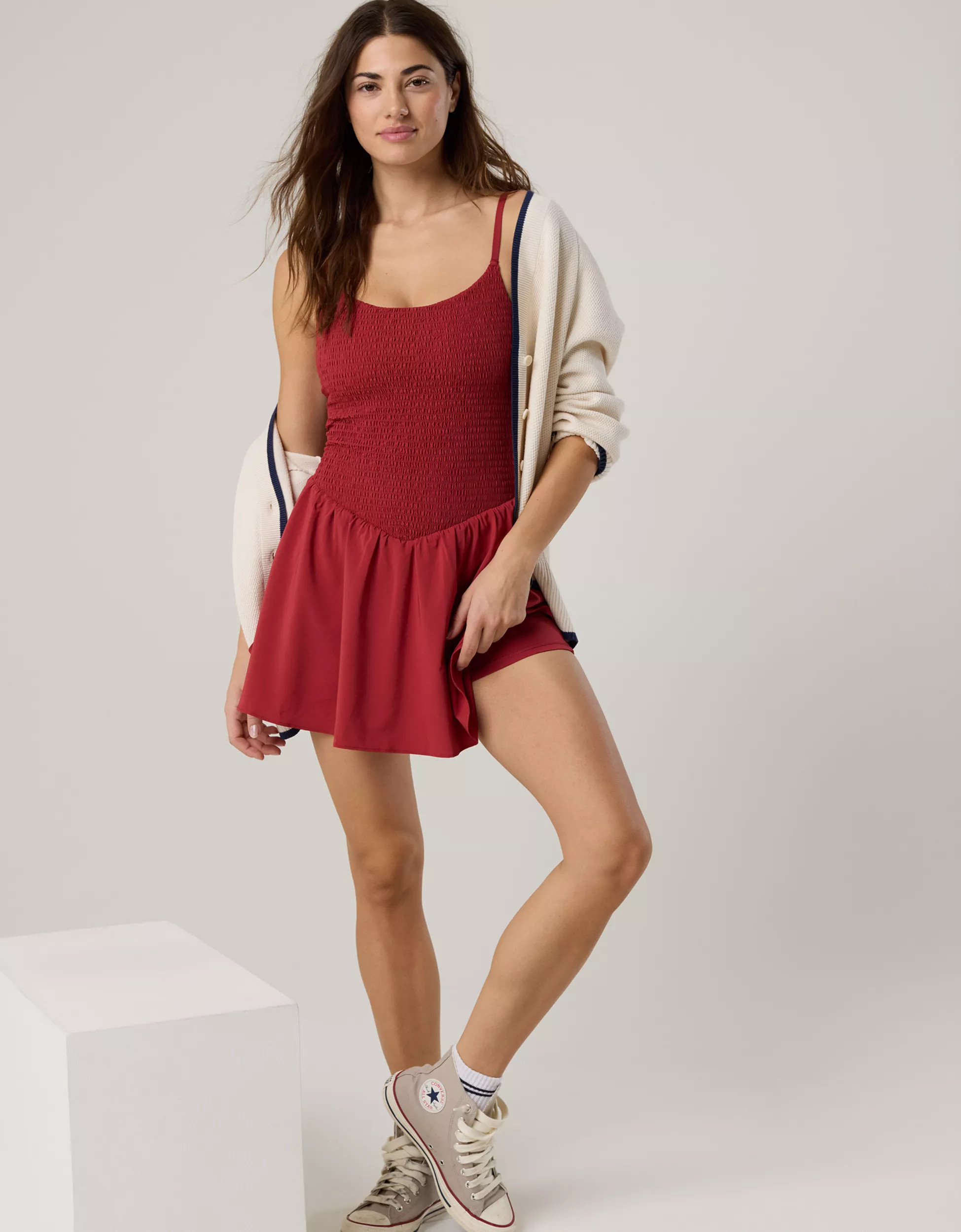 OFFLINE By Aerie Real Me Smocked Flowy Dress | American Eagle Outfitters (US & CA)