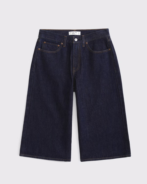Women's Curve Love Mid Rise Long Jort | Women's Clearance | Abercrombie.com | Abercrombie & Fitch (UK)