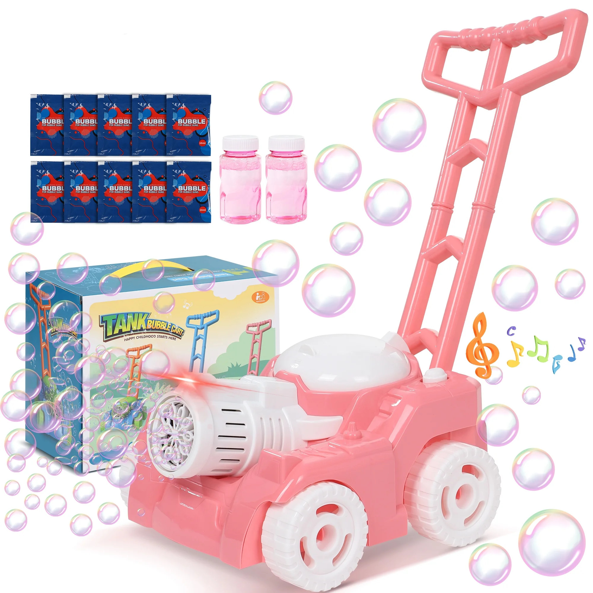 Wisairt Bubble Lawn Mower,Bubble Machine for Kids Toddlers, Outdoor Summer Garden Push Toy Bubble... | Walmart (US)