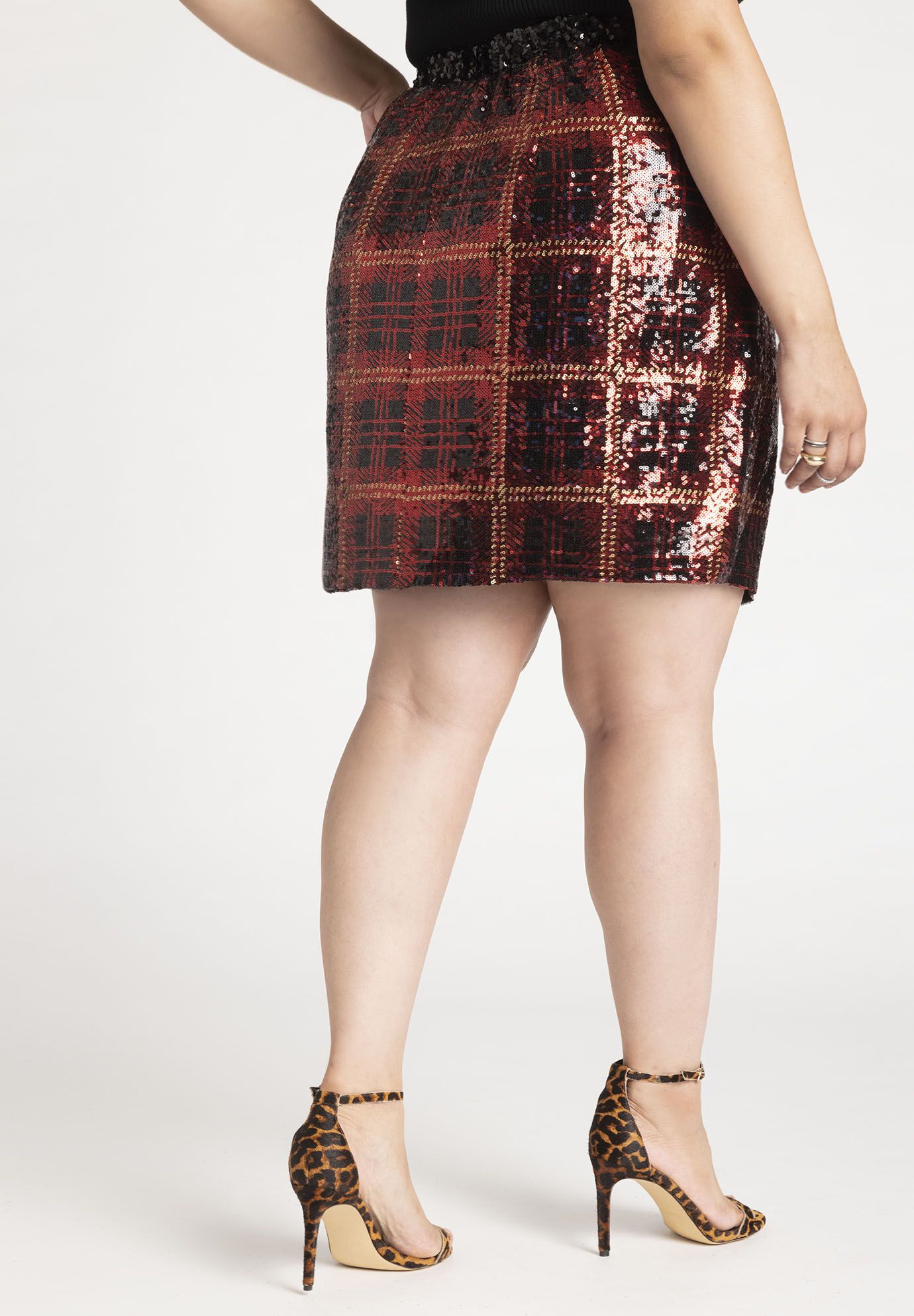 Plaid Sequin Skirt | Eloquii