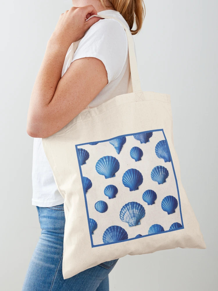 Navy Blue Sea Shells Tote Bag | Redbubble (US)