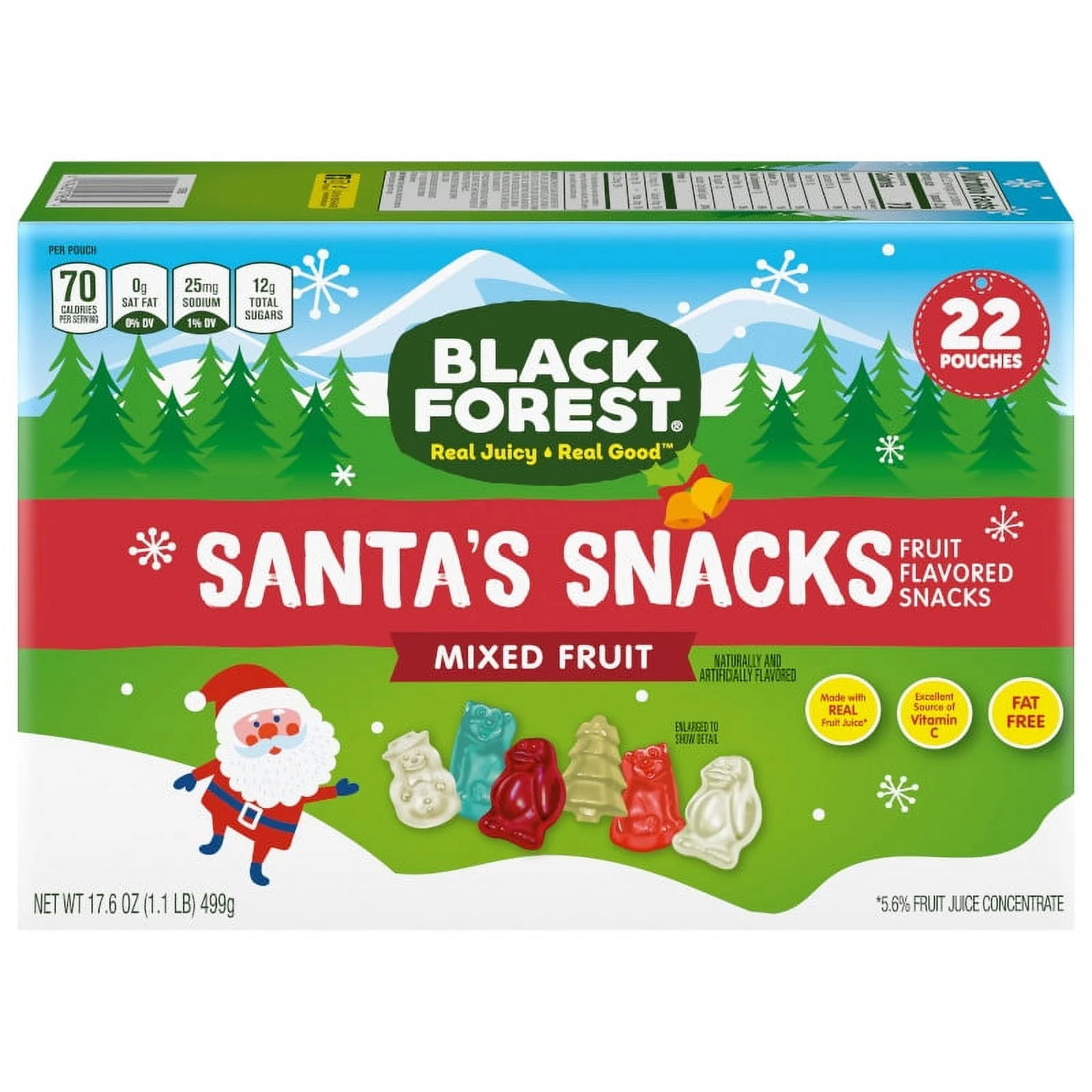 Black Forest Santa's Snacks Fruit Flavored Snacks, Mixed Fruit Flavor Gummies, 22 Pouches, 17.6 o... | Walmart (US)