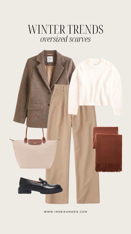 winter fashion trends: oversized scarves.

winter coat. winter outfit. loafer. abercrombie and fitch trouser pants. brown scarf. work outfit. workwear. longchamp tote bag

#LTKworkwear #LTKstyletip #LTKSeasonal