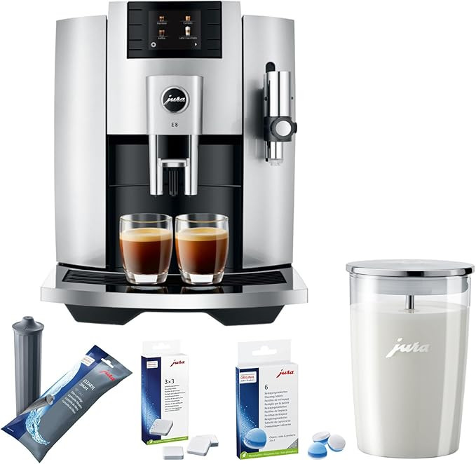 Jura E8 Automatic Espresso Machine Bundle with Smart Filter Cartridge, 3-Phase 6 Cleaning Tablets... | Amazon (US)