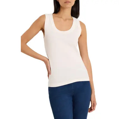 NIC+ZOE Perfect Knit Rib Scoop Neck Tank in Classic Cream at Nordstrom, Size X-Small | Nordstrom