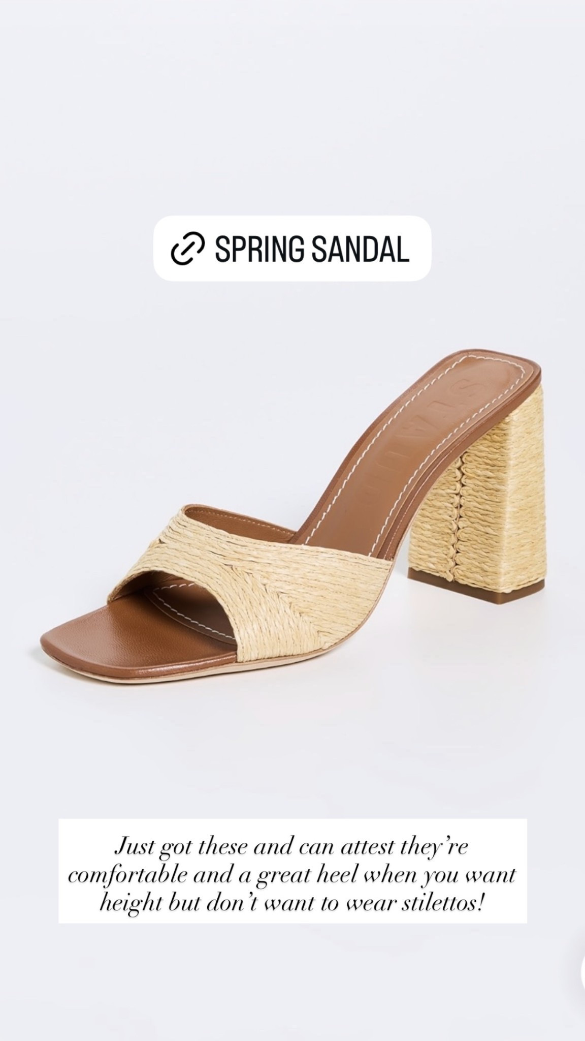 Just got these and can attest they’re comfortable and a great heel when you want height but don’t want to wear stilettos! Spring sandals, spring shoes. Shopbop shoes. 

#LTKstorytime #LTKSeasonal #LTKWorkwear