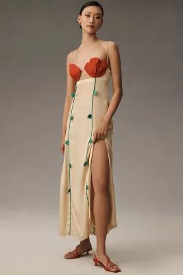 Farm Rio Rose-Shaped Bodice Sleeveless Maxi Dress | Anthropologie (US)
