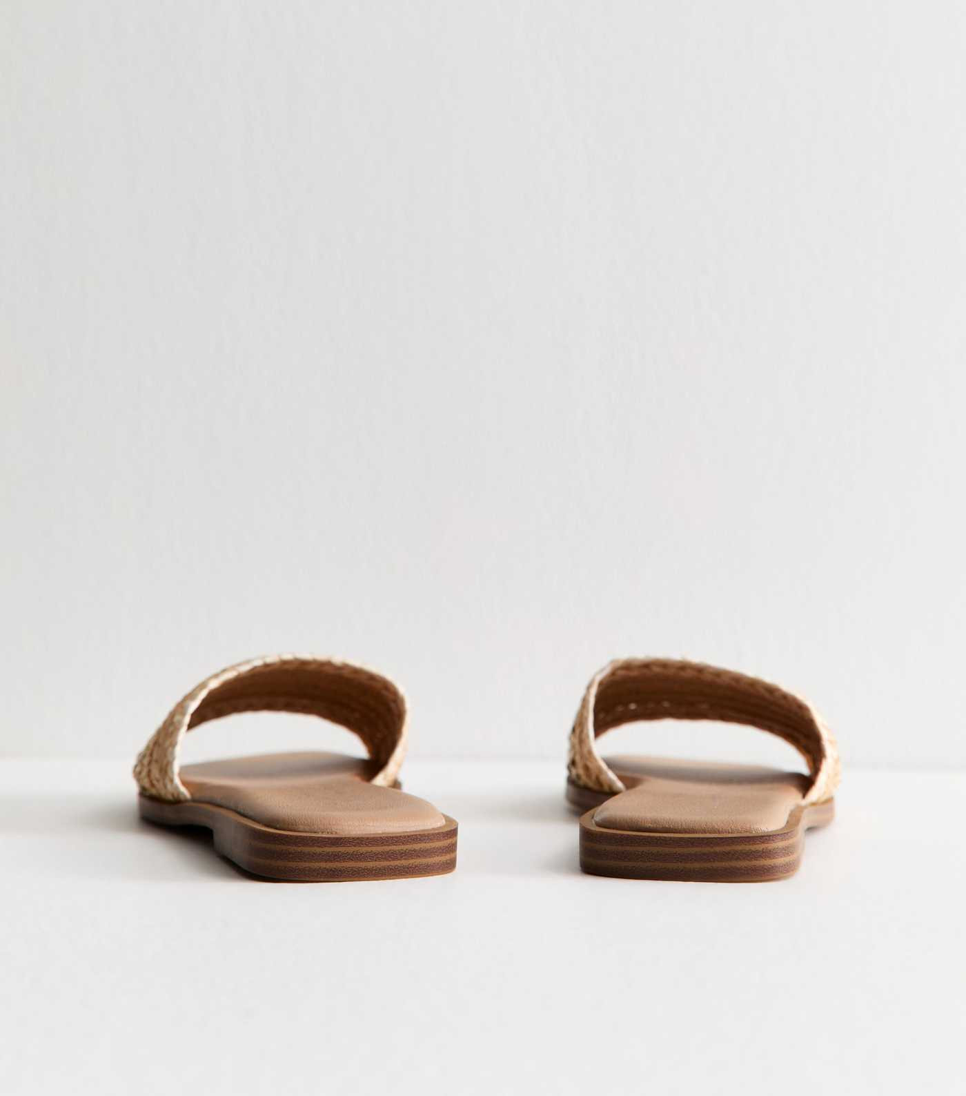 Wide Fit Off White Embellished Raffia Strap Faux Leather Mules | New Look | New Look (UK)