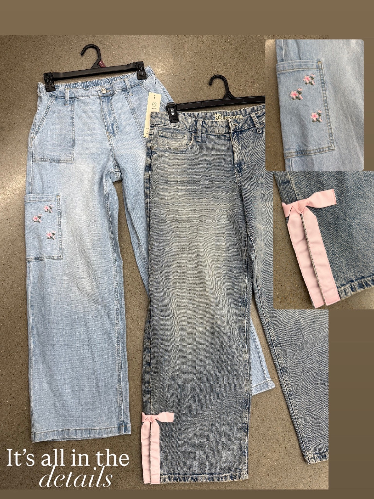 It’s all in the details 🥹🎀
These Walmart jeans are next-level cute—the embroidered florals and pink bow details make them feel so elevated and unique. Such a fun twist on classic denim and an easy way to make a simple outfit feel styled.

Pair with a basic tee or sweater and let the jeans steal the show.

✨ Embroidered details
✨ Bow accents
✨ Statement denim
✨ Walmart look-for-less

#LTKSaleAlert #LTKootd #LTKgrwm
