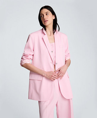 Women's Luxe Stretch Twill Two-Button Boyfriend Blazer | Macy's