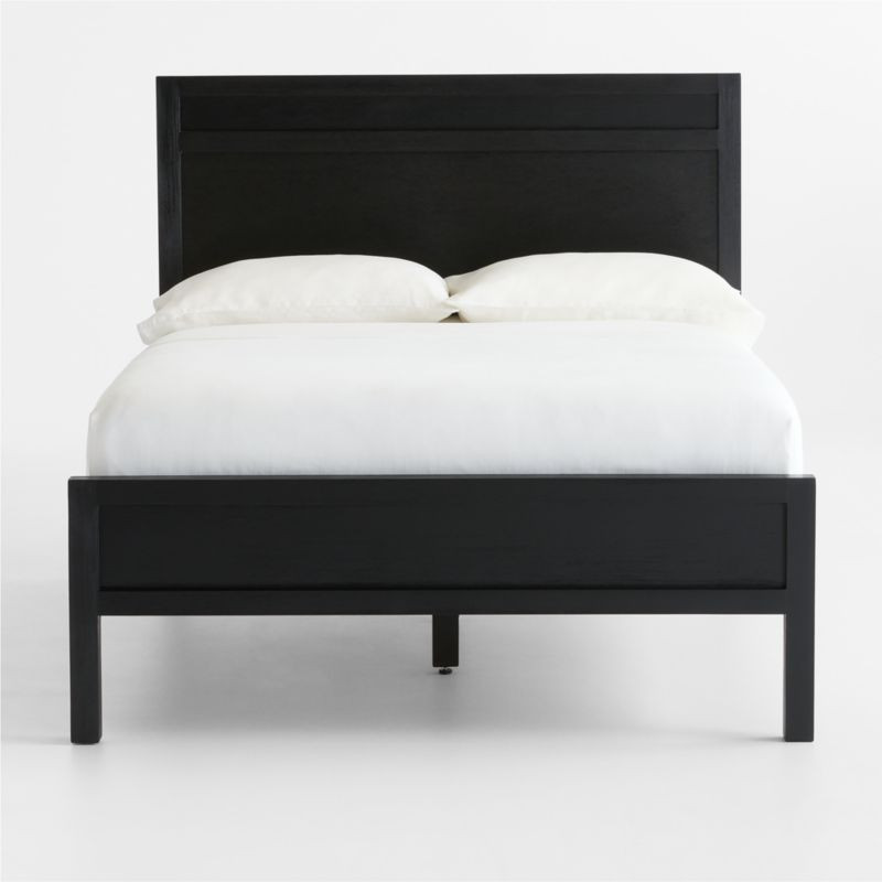 Keane Black Solid Wood Full Bed + Reviews | Crate & Barrel | Crate & Barrel