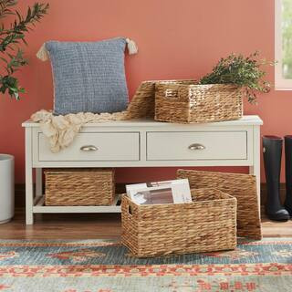 StyleWell Rectangular Seagrass Lidded Storage Baskets (Set of 3) JY4132HDB - The Home Depot | The Home Depot