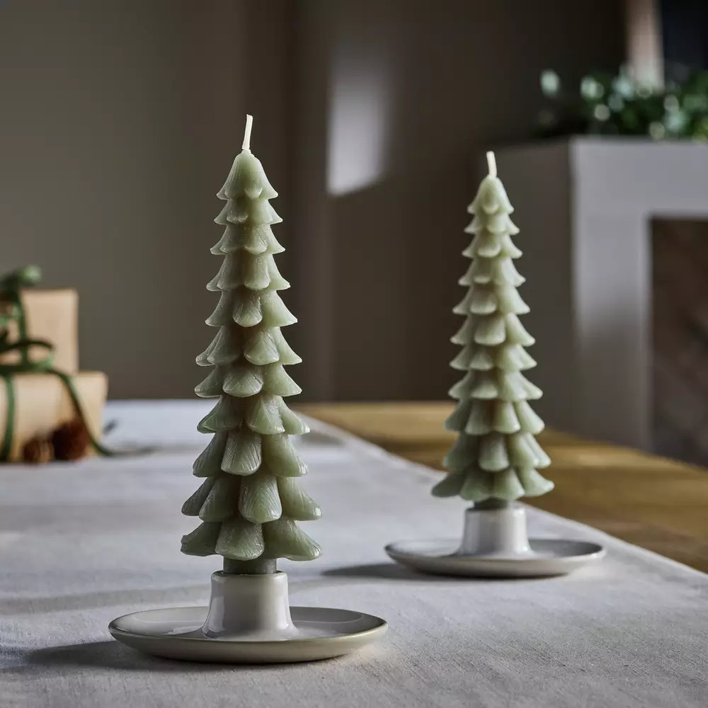 Buy Habitat Christmas Tree Shaped Taper Candles - Pack of 2 | Christmas candles and home fragranc... | argos.co.uk