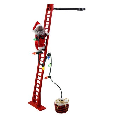 Mr. Christmas  43-in Animatronic Super Climbing Black Santa | Lowe's