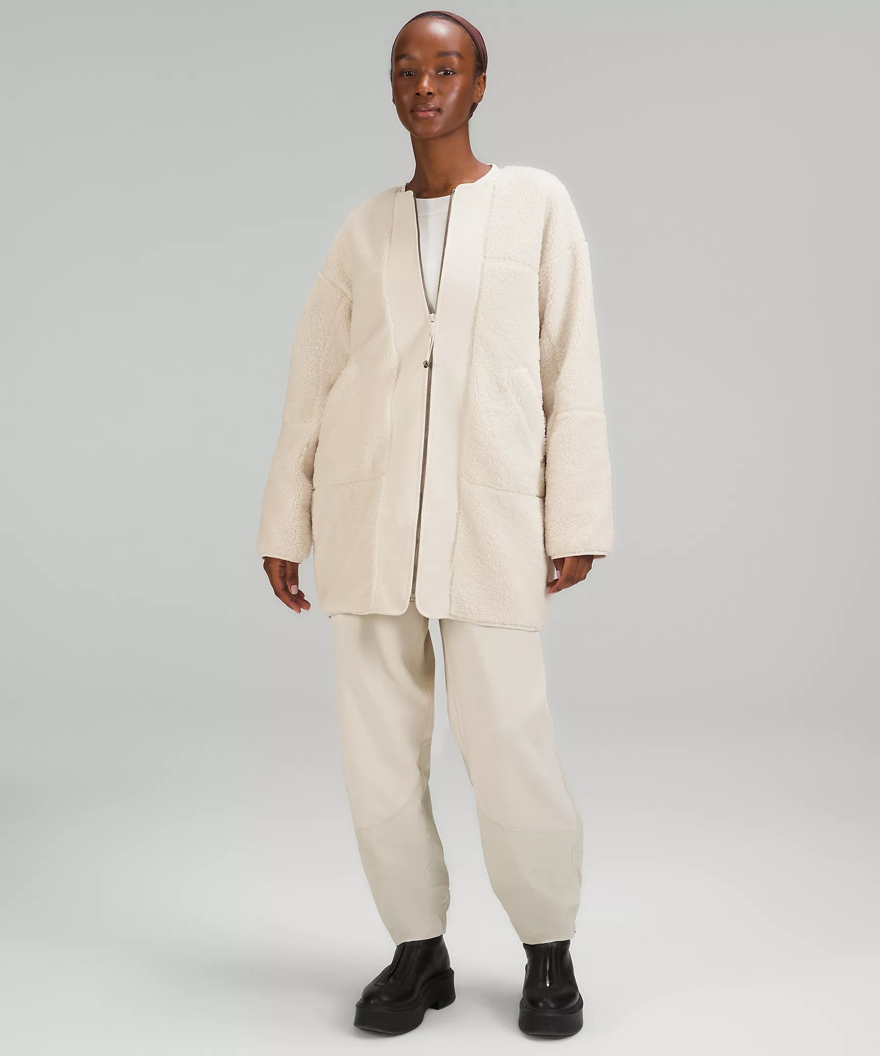 Collarless Textured Fleece Full Zip | Lululemon (US)