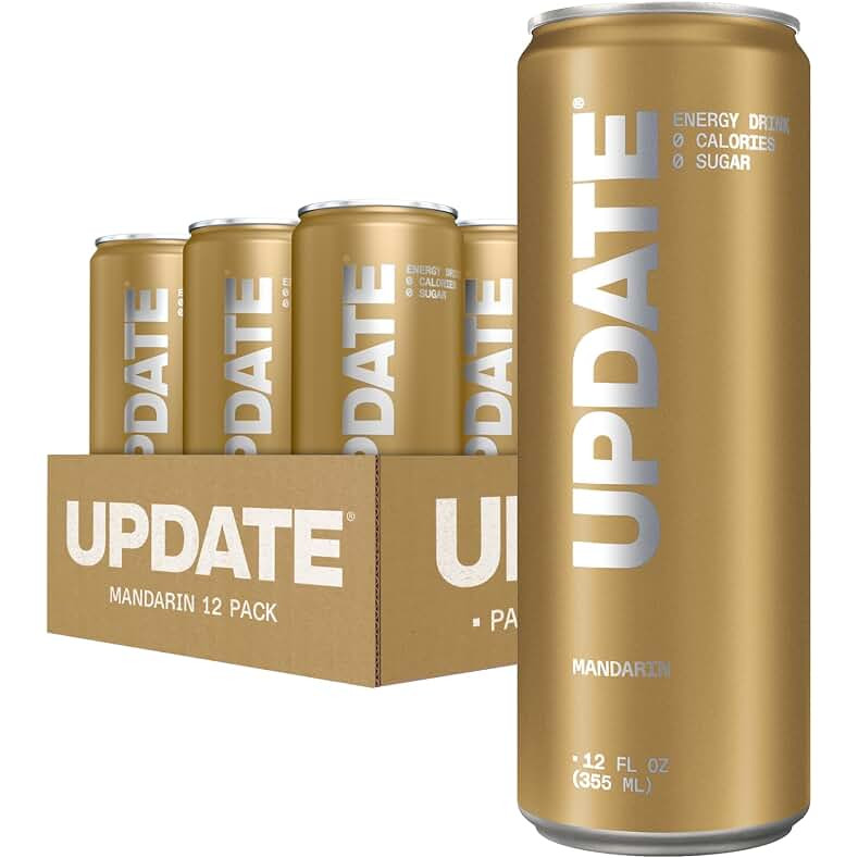 UPDATE Caffeine Free Energy Drink, Paraxanthine, Pineapple, 12 Pack, 12 oz | Amazon (US)