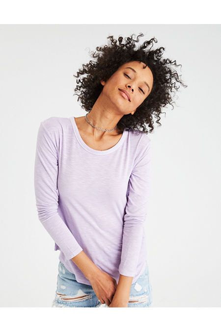 AE Soft & Sexy Long Sleeve Crew Neck T-Shirt | American Eagle Outfitters (US & CA)