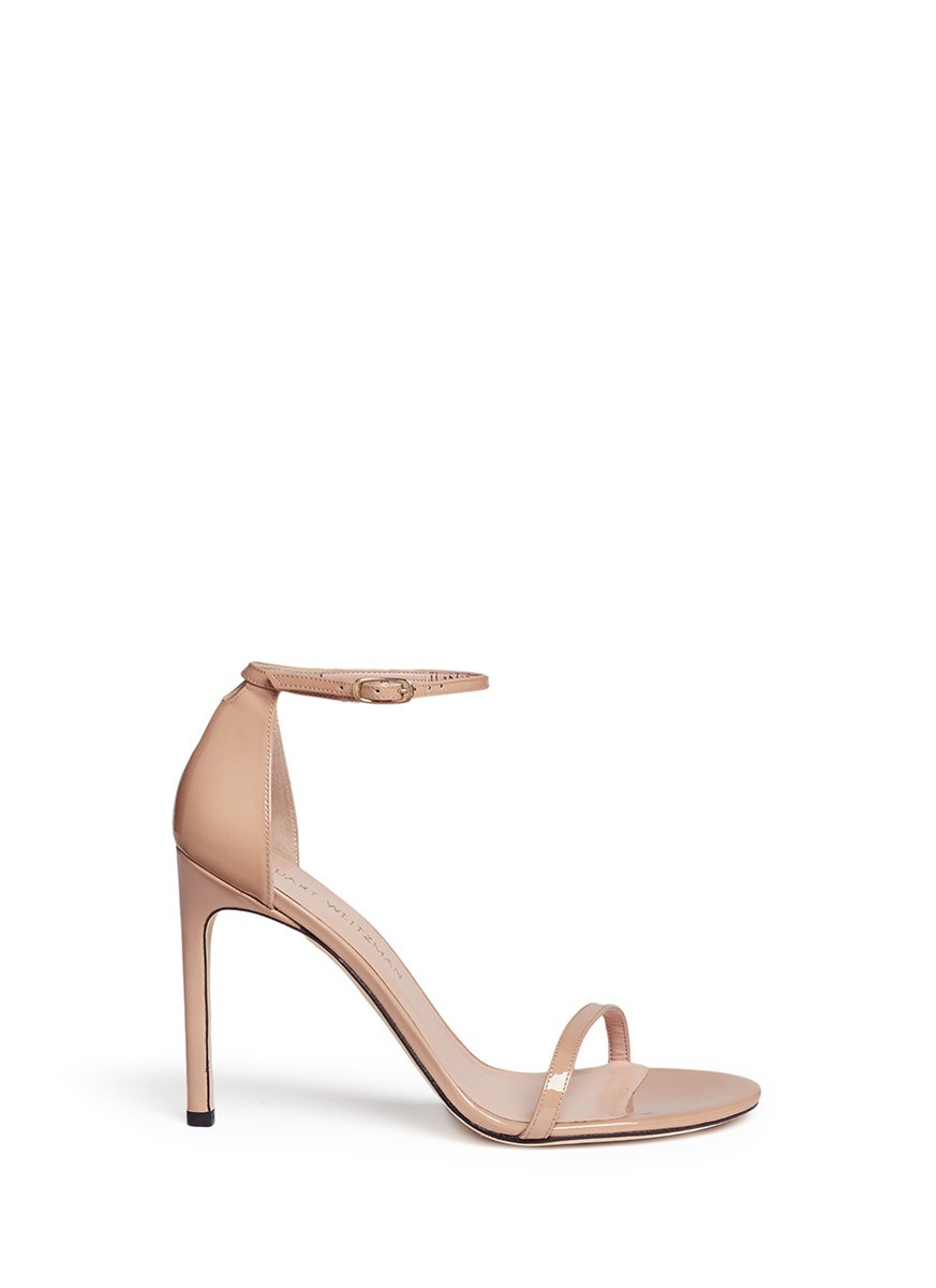 'Nudist Song' ankle strap patent leather sandals | Lane Crawford (US)