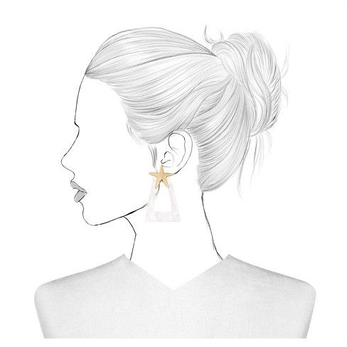 SUGARFIX by BaubleBar Star Studs Resin Hoop Earrings - White | Target