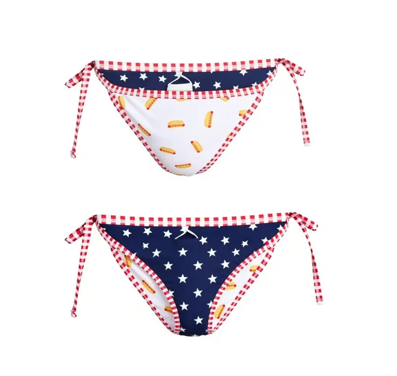 Hotdog Reversible Bikini – Women’s Triangle Panties, Summer Print Reversible Low Rise String ... | Walmart (US)