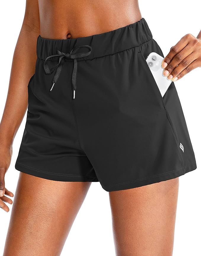 SANTINY Women's Lounge Shorts 2.5'' Comfy Workout Hiking Athletic Running Casual Shorts for Women... | Amazon (US)