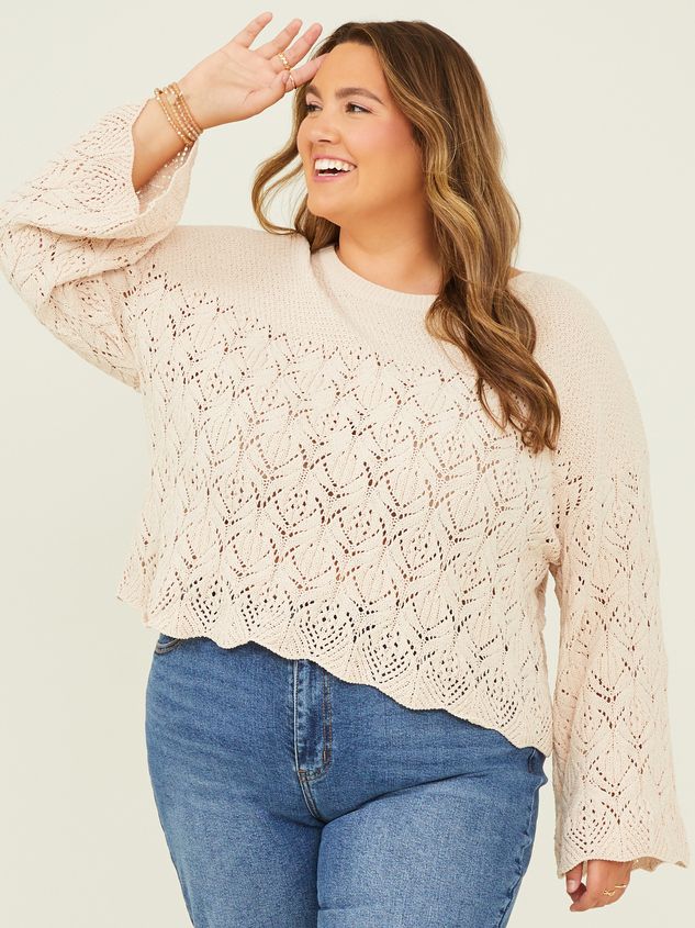 Charlotte Crochet Neutral Sweater | Arula | Arula