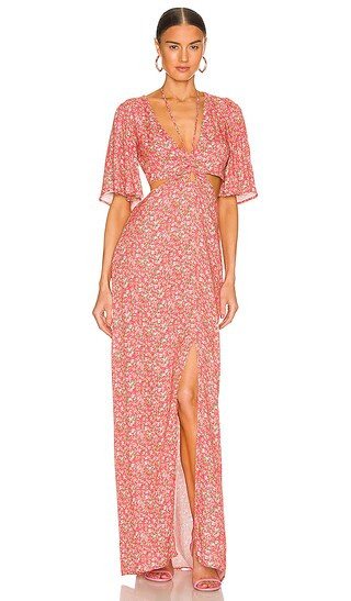 Savvy Midi Dress in Red Ditsy | Revolve Clothing (Global)