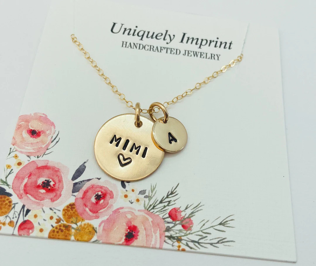 Grandma Necklace, 14k Grandma Necklace, Gigi Necklace, Mimi Necklace, Personalized Grandma Neckla... | Etsy (US)
