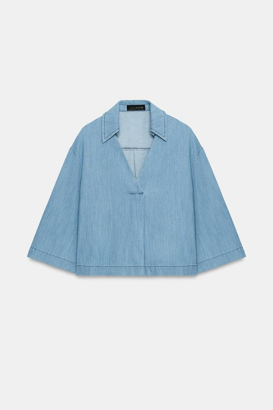 FLOWY V-NECK BLOUSE | Zara US