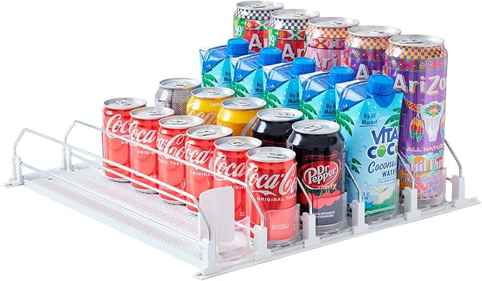 Baraiser Drink Organizer for Fridge, Self-Pushing Soda Can Organizer for Refrigerator, Width Adju... | Amazon (US)