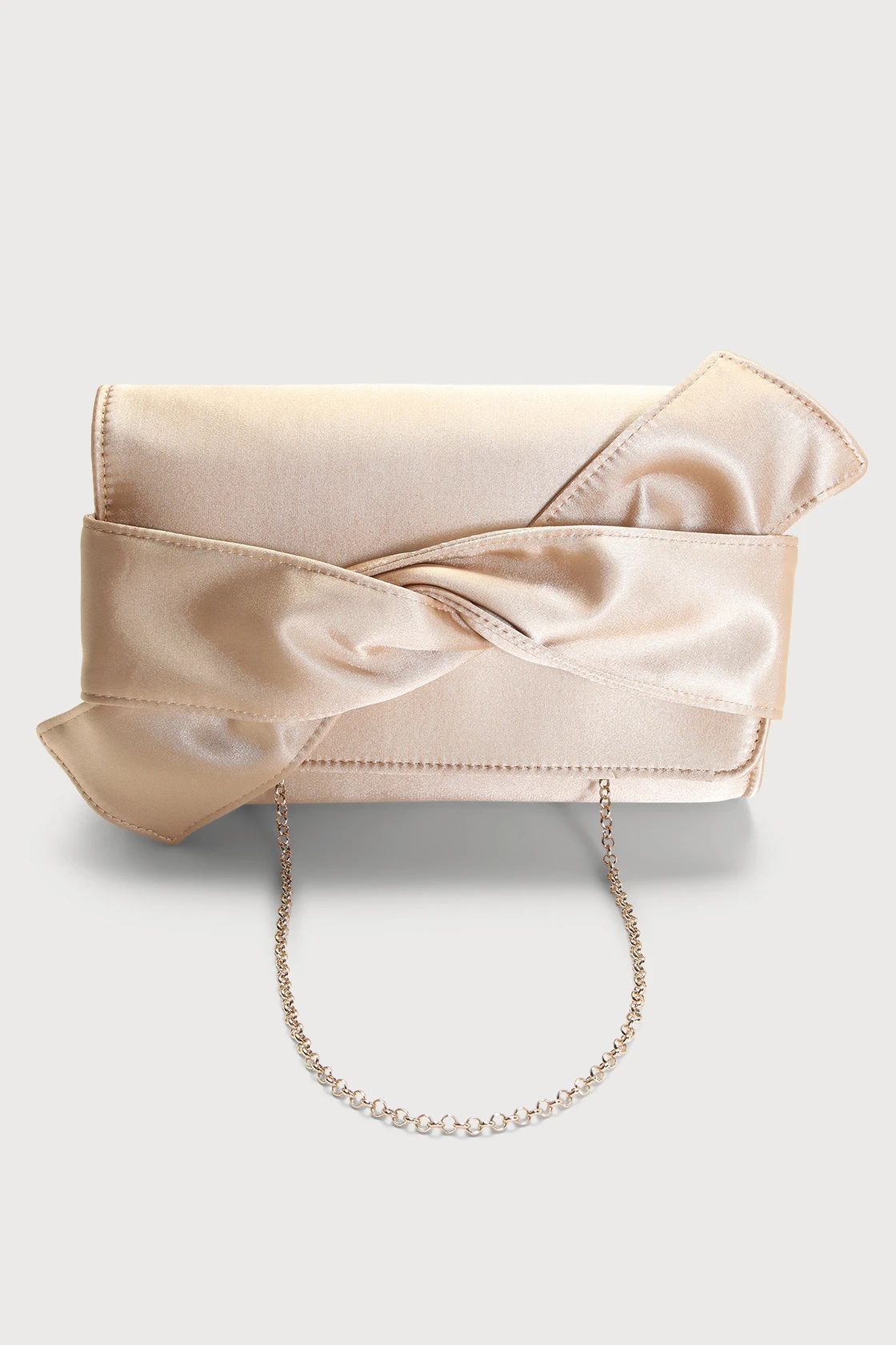 Never Been So Chic Champagne Satin Knotted Clutch | Lulus (US)