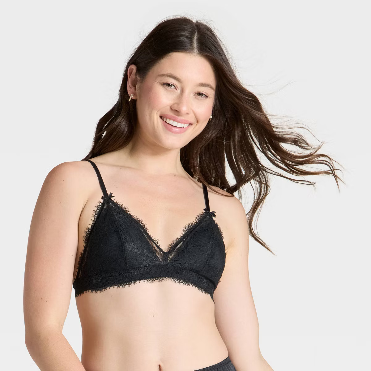 Women's Lace Removeable Pad Bralette - Auden™ Black XS | Target