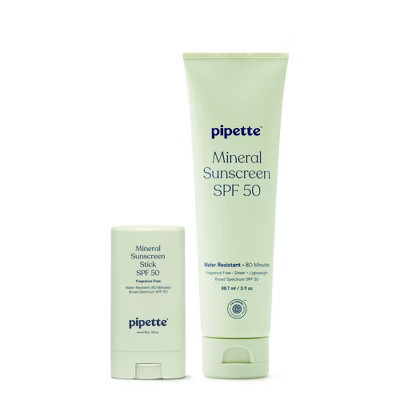 Pipette Mineral Sunscreen Lotion Broad Spectrum 3 fl oz + Sunscreen Stick SPF 50 0.6oz | Target
