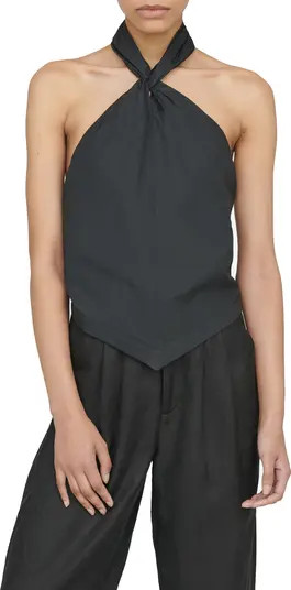 ANINE BING Marilyn Cotton Halter Top | Nordstrom | Nordstrom